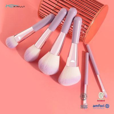 6 ADET Mini Hediye Makyaj Fırça Seti İki Renkli Sentetik Saçlı Kozmetik Fırça Seti