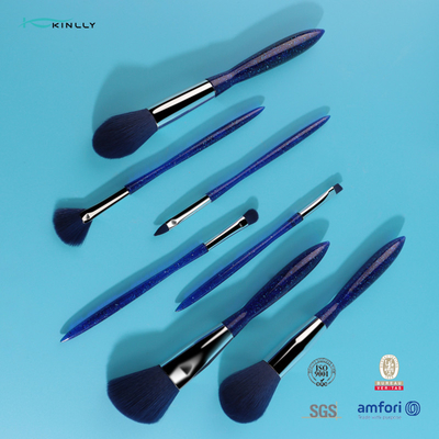 7 adet Lüks Plastik Saplı Makyaj Fırçaları Özel Logo Kozmetik Fırçaları