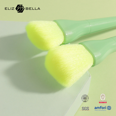 OEM 9 adet Sentetik Saç Makyaj Fırça Seti Açık Yeşil Plastik Saplı