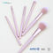 6PCS Aluminum Ferrule Pink Handle Makeup Brushes