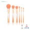 Clear Plastic Handle Travel Makeup Brush 6PCS Orange Nylon Hair