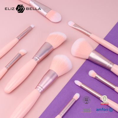 Ergonomik 10 pcs Mini Seyahat Makyaj fırça seti Plastik sap