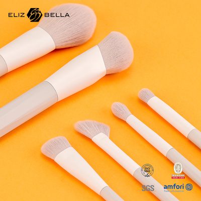 7 adet sentetik saçlı makyaj fırçası ve plastik sapı alüminyum ferrule, OEM siparişleri hoş geldiniz