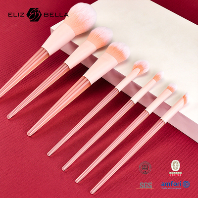10pcs pembe plastik tutamlı yolculuk makyaj fırçası seti sentetik saç, güzellik ihtiyacı makyaj araçları tozu, mavi, göz gölgeleri