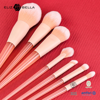 10pcs pembe plastik tutamlı yolculuk makyaj fırçası seti sentetik saç, güzellik ihtiyacı makyaj araçları tozu, mavi, göz gölgeleri