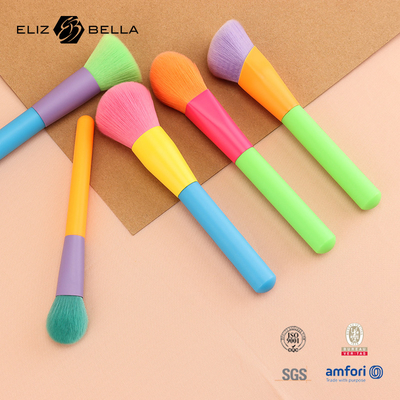 12 pcs renkli plastik sap ve alüminyum ferrule güzellik kozmetik fırça seti örnek