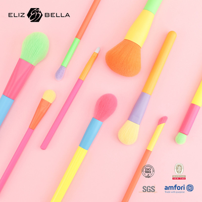 Renkli ahşap sapı ve ferrule özel LOGO ile 12 PCS makyaj fırçaları kabul edilir