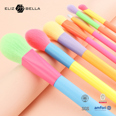 Renkli ahşap sapı ve ferrule özel LOGO ile 12 PCS makyaj fırçaları kabul edilir