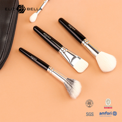 Siyah ahşap sapı ve alüminyum ferrule ile 9 adet Travel Pro makyaj fırçaları özelleştirin