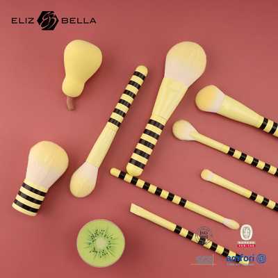 Özel Etiket Lüks Makyaj Fırçaları Sentetik Saçlı ve Ahşap Yakalama Salon/Ev/Hediye