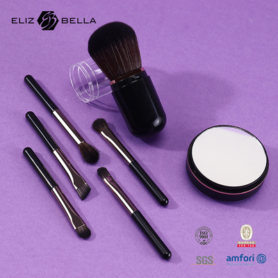 Mini On-the-Go Makyaj Fırçası Kit Çanta veya Cüzdan için Kompakt Set Hipoalerjenik ve Seyahat Dostu