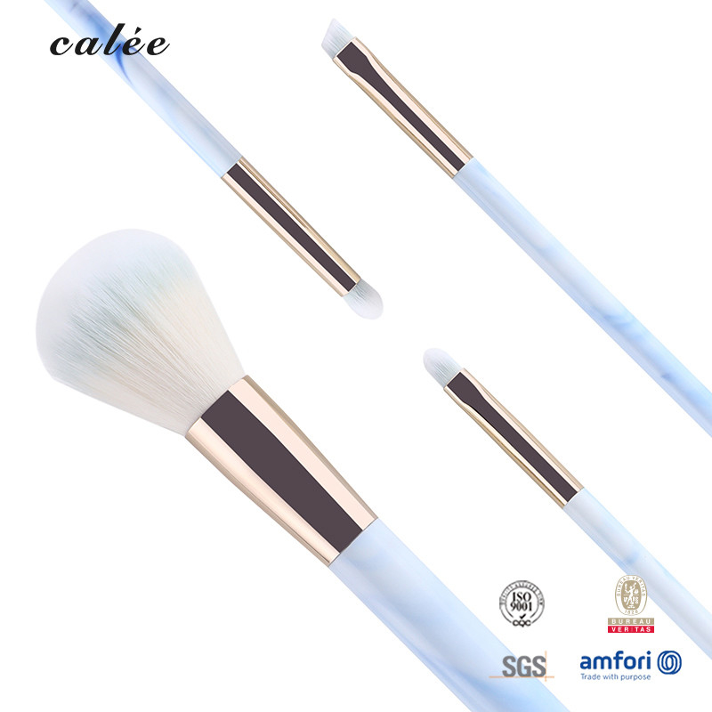 4pcs yolculuk makyaj fırçası seti sentetik saç ve PVC ambalaj kutusu ile plastik sapla