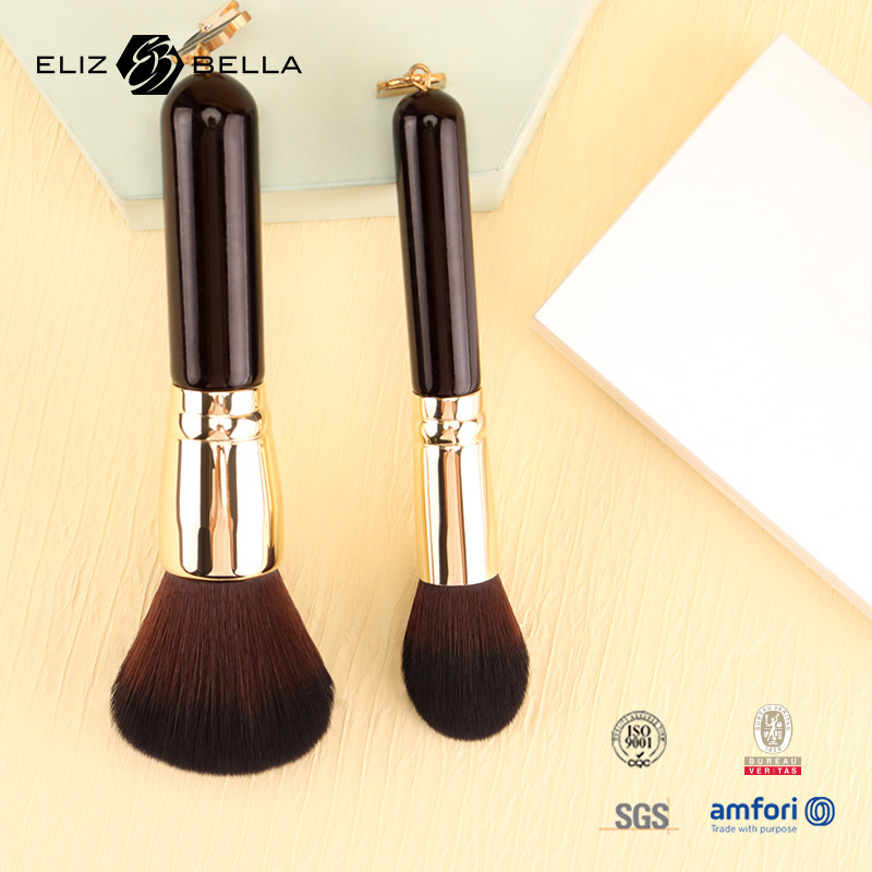 5 pcs özelleştirilebilir seyahat makyaj fırçası kümesi Ahşap sapık Alüminyum ferrule ve 100% sentetik saç
